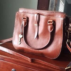 Fossil Ryder Brown Leather Handbag